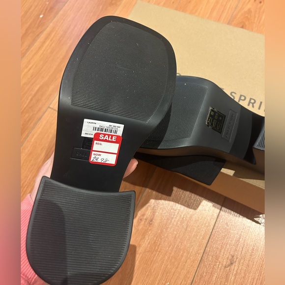 Call It Spring Black Vegan Slide Heels - Picture 3 of 3